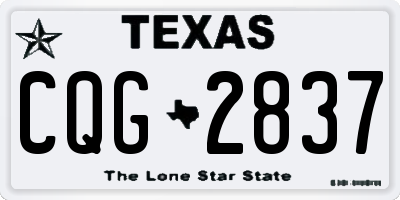 TX license plate CQG2837