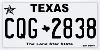 TX license plate CQG2838