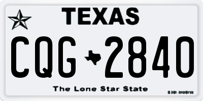 TX license plate CQG2840