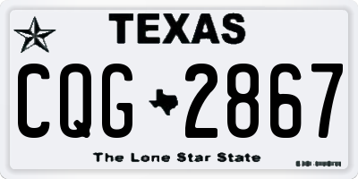 TX license plate CQG2867