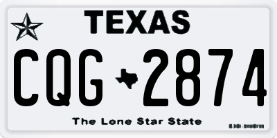 TX license plate CQG2874