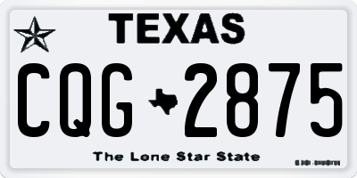 TX license plate CQG2875