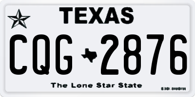 TX license plate CQG2876