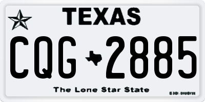 TX license plate CQG2885
