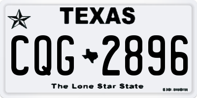 TX license plate CQG2896