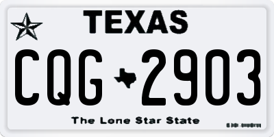 TX license plate CQG2903