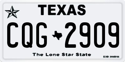 TX license plate CQG2909
