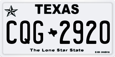 TX license plate CQG2920