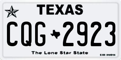 TX license plate CQG2923