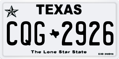 TX license plate CQG2926