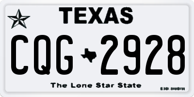 TX license plate CQG2928