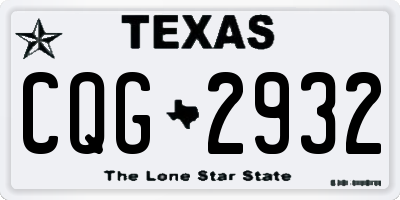 TX license plate CQG2932