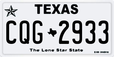 TX license plate CQG2933