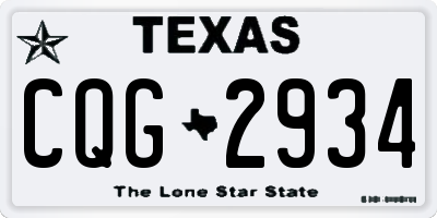TX license plate CQG2934