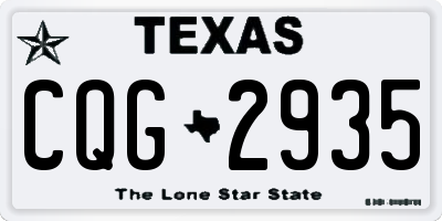 TX license plate CQG2935