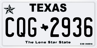 TX license plate CQG2936