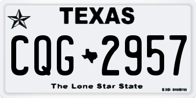 TX license plate CQG2957