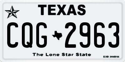 TX license plate CQG2963