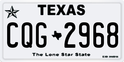 TX license plate CQG2968
