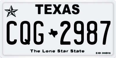 TX license plate CQG2987