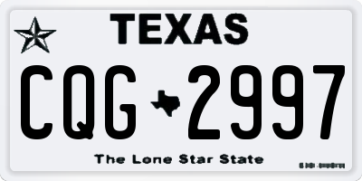 TX license plate CQG2997