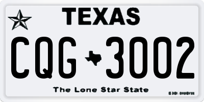 TX license plate CQG3002