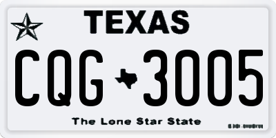 TX license plate CQG3005