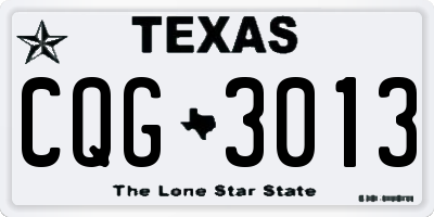 TX license plate CQG3013
