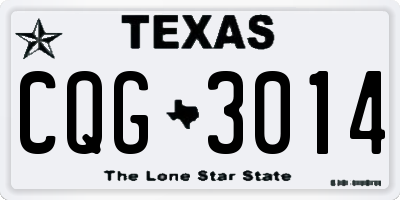 TX license plate CQG3014