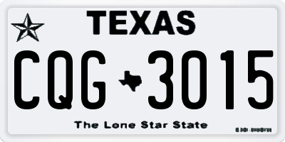 TX license plate CQG3015