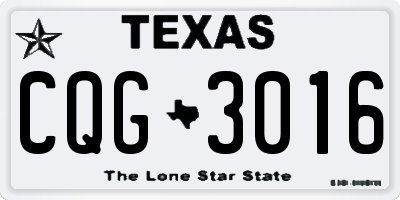 TX license plate CQG3016