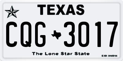 TX license plate CQG3017