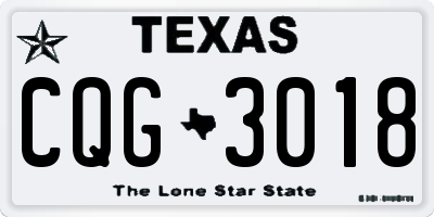 TX license plate CQG3018