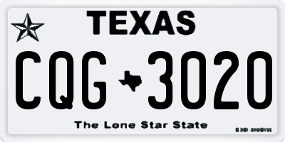 TX license plate CQG3020