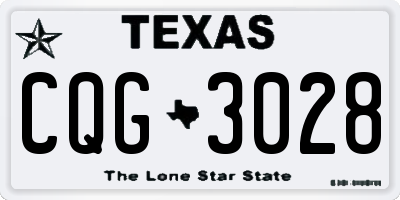 TX license plate CQG3028