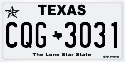 TX license plate CQG3031