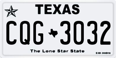 TX license plate CQG3032