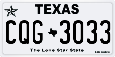 TX license plate CQG3033