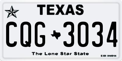 TX license plate CQG3034
