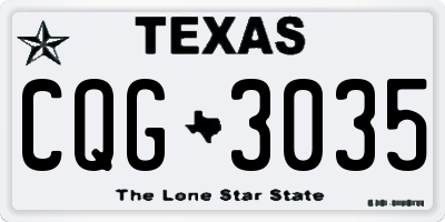 TX license plate CQG3035