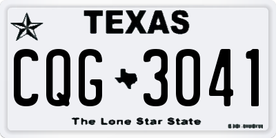TX license plate CQG3041