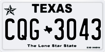 TX license plate CQG3043
