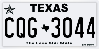 TX license plate CQG3044