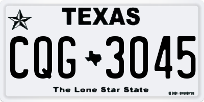TX license plate CQG3045