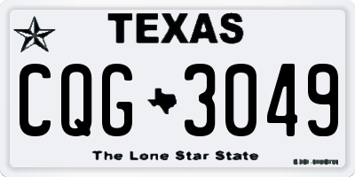 TX license plate CQG3049
