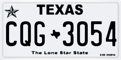 TX license plate CQG3054