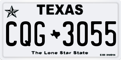 TX license plate CQG3055