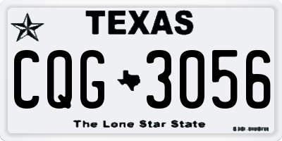 TX license plate CQG3056