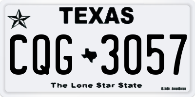 TX license plate CQG3057