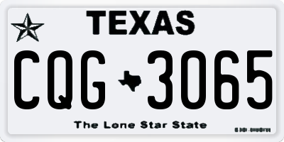TX license plate CQG3065